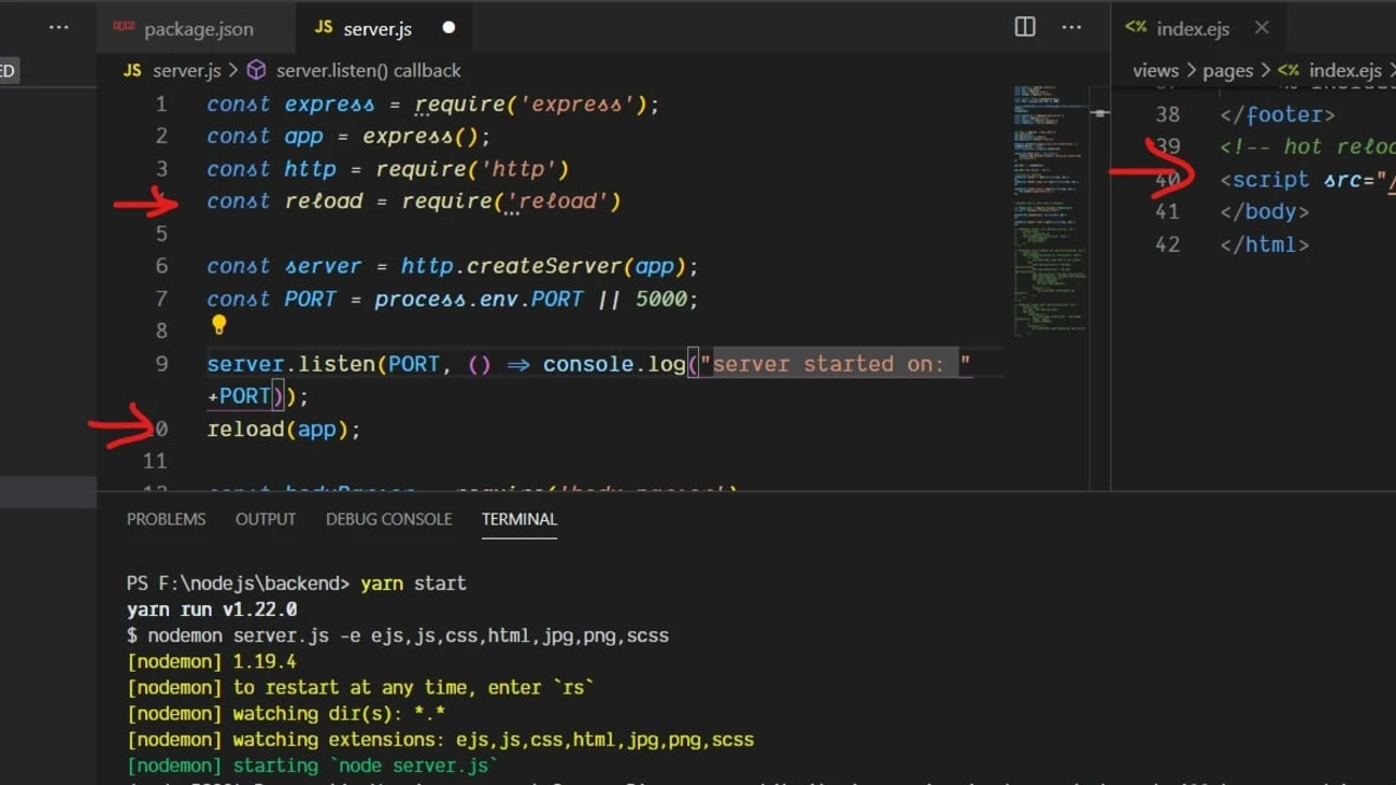 How Can I Setup Auto Reload Node.js in Vscode?