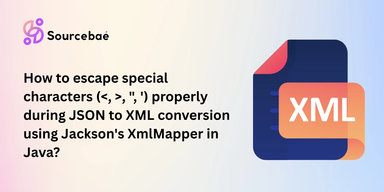 How to escape special characters (, ", ') properly during JSON to XML conversion using Jackson's XmlMapper in Java?