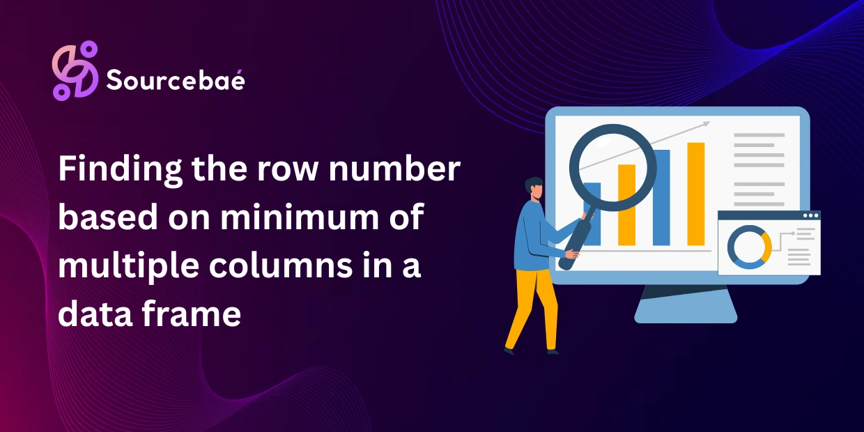 Finding the row number based on minimum of multiple columns in a data frame
