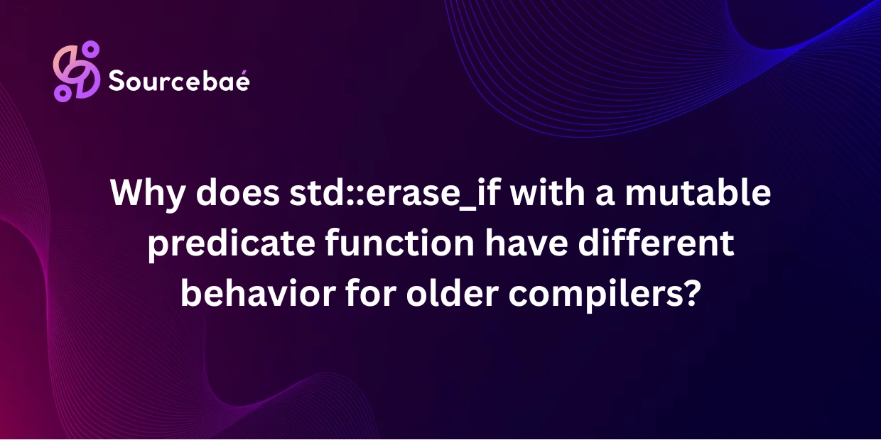 Why does std::erase_if with a mutable predicate function have different behavior for older compilers?