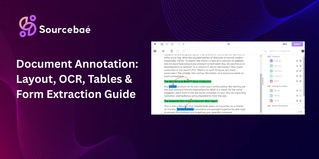 Document Annotation: Layout, OCR, Tables & Form Extraction Guide